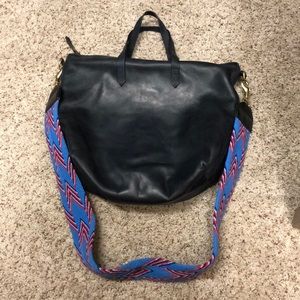 Madewell zip top transport tote/crossbody in Navy